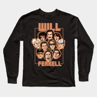 will ferrell many face Long Sleeve T-Shirt